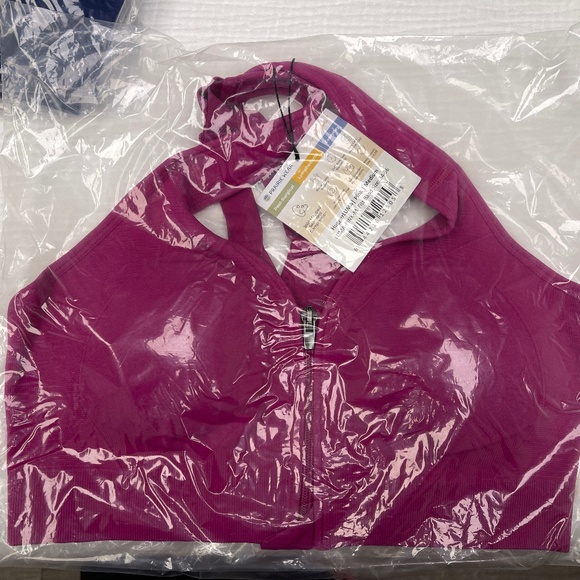 Prairie Wear HUGGER LUMA Women XL 42-44 Pink Nylon Stretch Compression Zip Bra - Picture 10 of 12